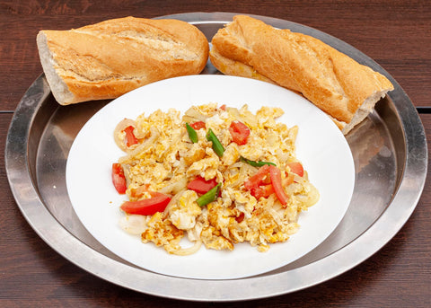 Egg Firfir Eritrean and Ethiopian breakfast dish